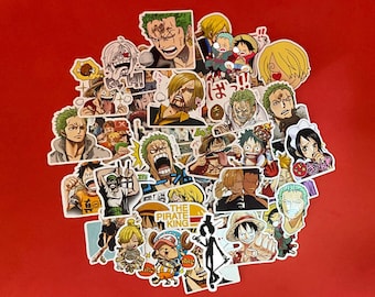Pegatina impermeable de One Piece, 50 piezas