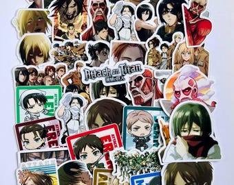 Pegatinas del anime Ataque a los Titanes (50 unidades)