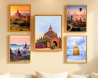 Bagan's Beauty of Myanmar wallpaper poster 6pcs
