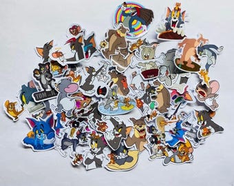 Set de 50 pegatinas impermeables de Tom y Jerry