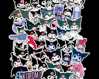 Pegatinas impermeables Kuromi Cute Kawaii 50 piezas