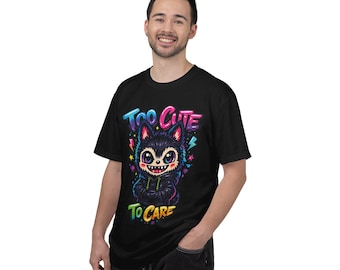 Maglietta Labubu con grafica "Too Cute To Care" / Maglietta con illustrazione carina