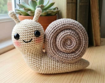 Snail Crochet Pattern Amigurumi PDF, Easy Crochet Snail Pattern, Spiral Snail Stuffed Animal Pattern, Easy Snail crochet pattern for beginne