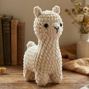 Patrón de crochet de llama gruesa / Peluche amigurumi súper voluminoso (Descarga PDF)