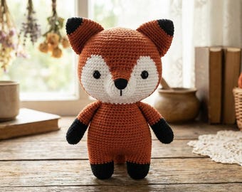 Fox Amigurumi Crochet Pattern PDF Download, Rusty the Woodland Fox Pattern, Crochet Stuffed Animal DIY, Forest Animal Nursery Decor Pattern