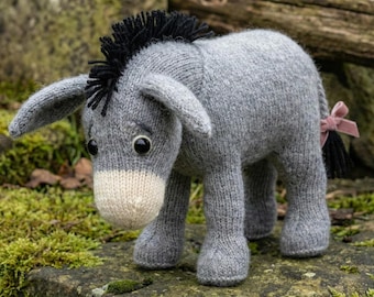 Knitted Donkey Pattern | Heirloom Toy Knitting Pattern | Nursery Decor & Baby Gift | Digital PDF Download