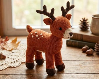 Woodland Fawn Knitting Pattern | Amigurumi Deer Toy, Nursery Decor (PDF Download)