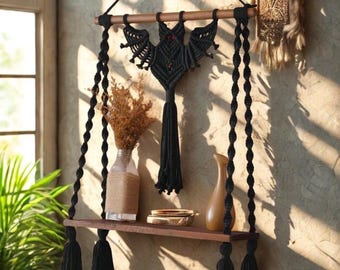 Handmade Bat Macrame Plant Holder, Gothic Wall Decor, Mother's Day Gift, Anniversary Gift