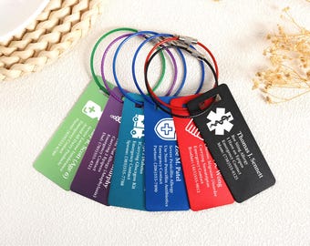 Custom Engraved Metal Emergency Medical Alert Card | Personalized ICE ID