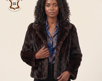 Leren damesjas van imitatiebont, handgemaakt, wintermodejas, puur materiaalgebruik