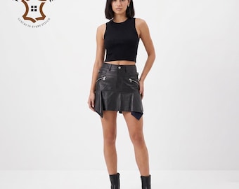 Leren minirokken voor dames, sexy bodycon met hoge taille, gothic clubwearrok, gebruik van koemateriaal