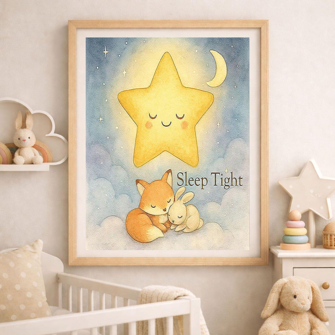 Twinkle Twinkle Little Star | Retro Nursery Wall Art Printable ...