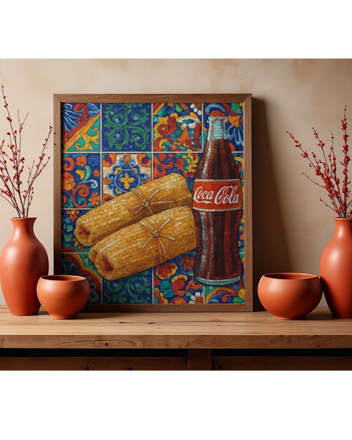 Mexican Food Digital Art Bundle Set of 3 Vibrant Mosaic Kitchen Prints ...