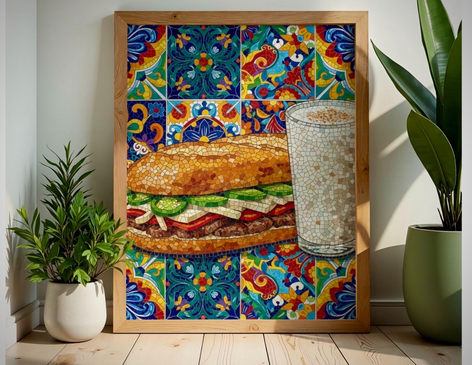Mexican Food Digital Art Bundle Set of 3 Vibrant Mosaic Kitchen Prints ...