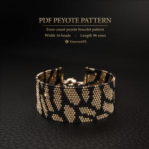 Even count peyote bracelet pattern PDF for Miyuki Delica 11/0 seed beads
