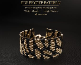 Even count peyote bracelet pattern PDF for Miyuki Delica 11/0 seed beads
