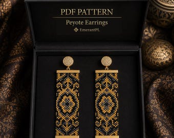 Persian Peyote Earrings Pattern PDF – Ethnic Geometric Delica 11/0 Design