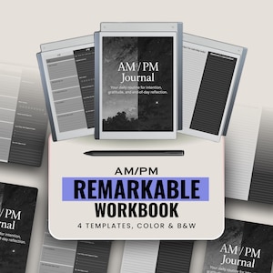 AM PM Journal for reMarkable | Daily Morning & Evening Reflection PDF | Minimal Routine Workbook