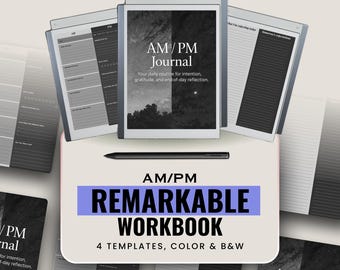AM PM Journal for Designed for Remarkable | Daily Morning & Evening Reflection PDF | Minimal Routine Workbook