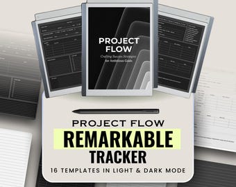 Project Flow Workbook for reMarkable | Project Planning & Task Tracker PDF | Minimal Workflow System
