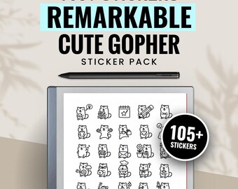 Cute Gopher Kit Digital Stickers | E-Ink Tablet Notes Bundle