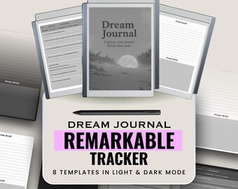 Dream Journal for reMarkable | Light & Dark Mode PDF | Minimal Dream Tracker