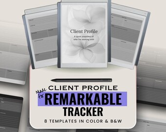 Client Profile Workbook for Designed for Remarkable | Client Overview & Project Notes PDF | Minimal CRM Pages