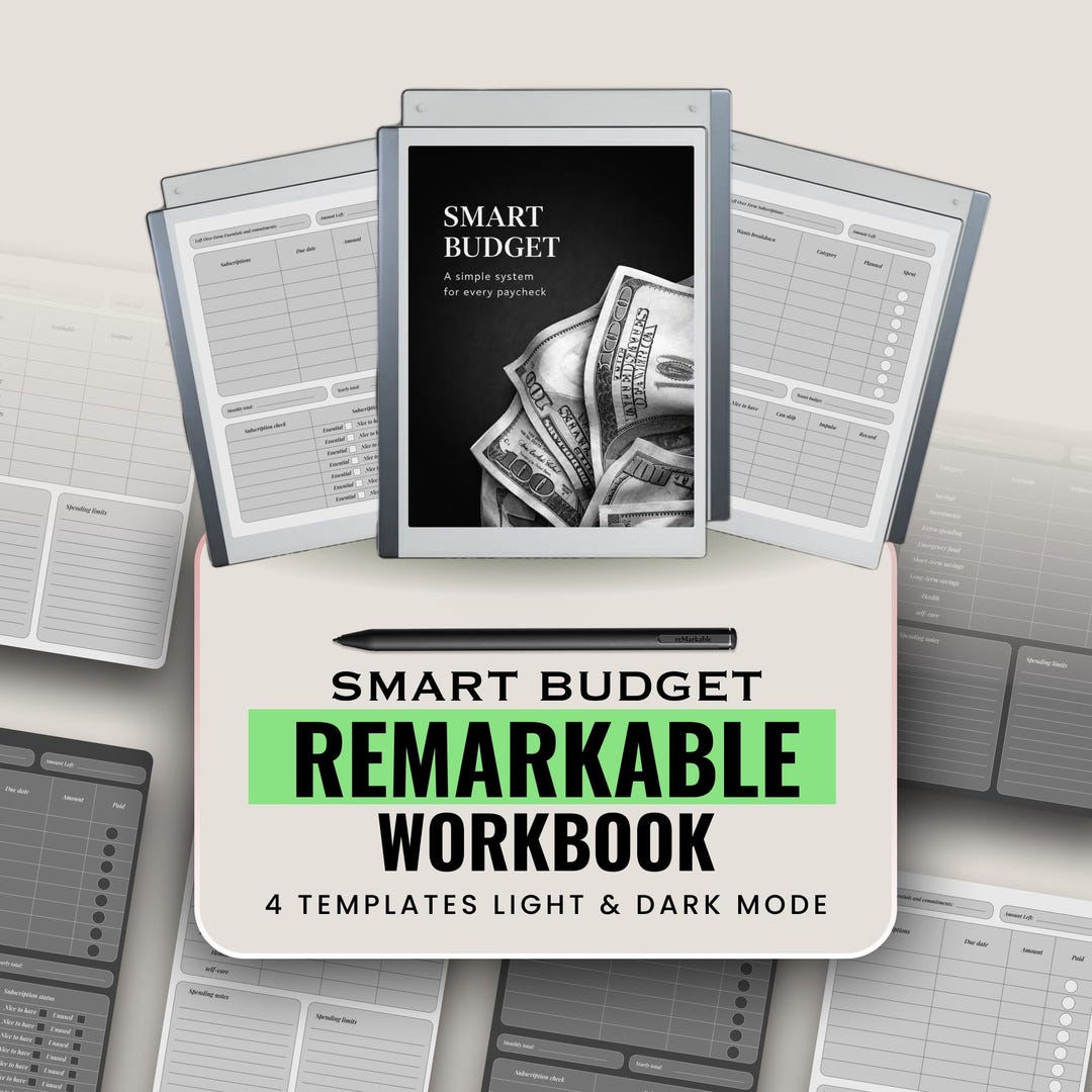 Smart Budget Designed for Remarkable Workbook | Minimal Budget Planner ...