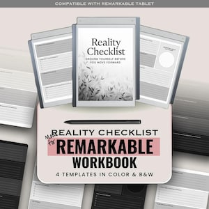 Reality Checklist Workbook for Designed for Remarkable | Decision Clarity & Grounding Pages PDF | Minimal Mental Reset Tool image 1