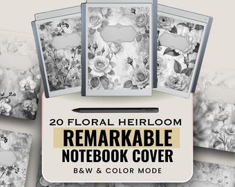 Vintage Floral Entworfen für bemerkenswerte Notizbuch-Umschläge, antiker Papierstil (Digital PDF)