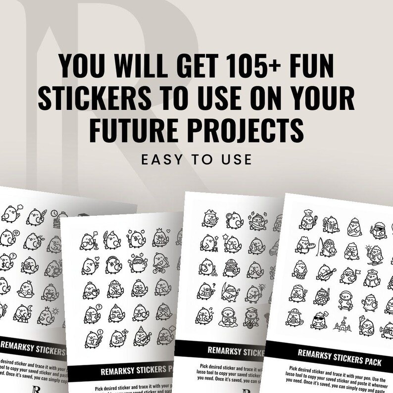 Cute Birds Remarkable E-ink Tablet Stickers Kit | Digital Planner Notes ...