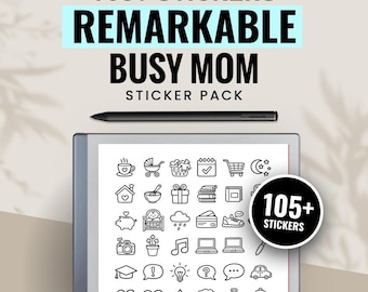 Busy Mom Digital Stickers Bundle | E-ink Tablet Planner & Notes Kit