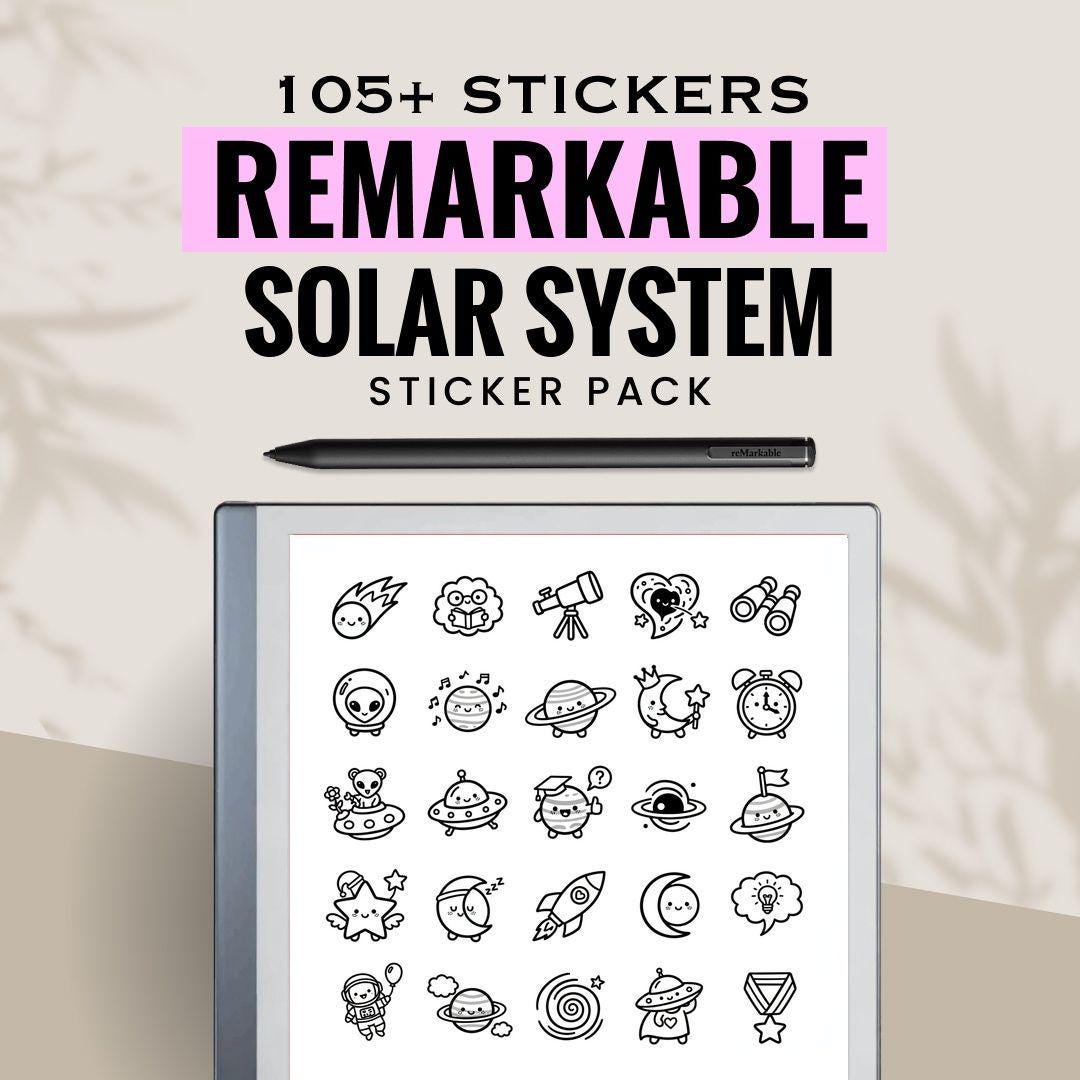 Solar System Sticky Notes Solar System Remarkable E-ink Tablet Stickers Bundle | Notes Kit - Etsy