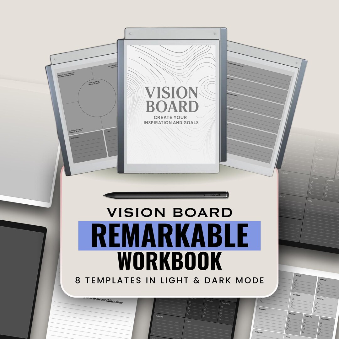 Vision Board Workbook for Designed for Remarkable | Goal Visualization ...