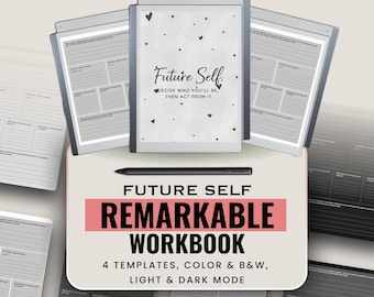 Future Self reMarkable Workbook | Single-Page Goal Planner | Light & Dark Mode PDF
