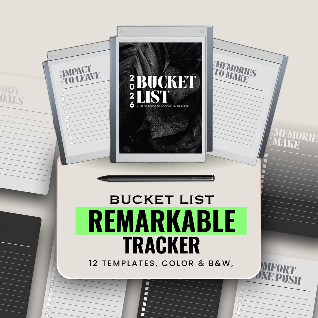 Bucket List Designed for Remarkable Tracker | Digital Planner PDF ...
