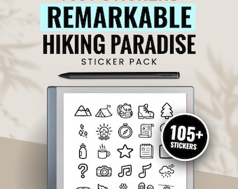 Hiking Paradise Remarkable Stickers Kit | Nature e-ink Tablet Digital Notes Bundle