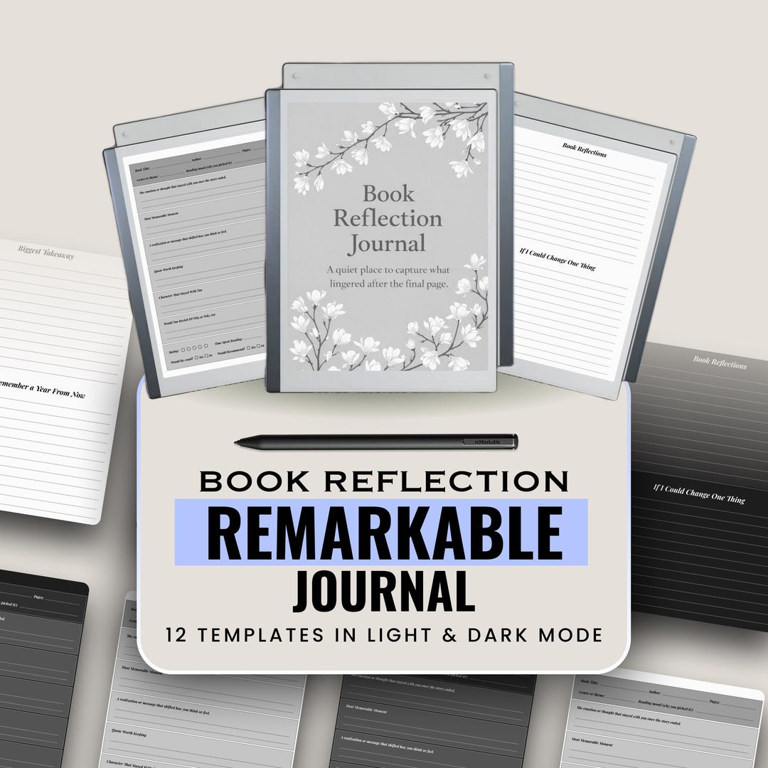 Remarkable Book Reflection | Light & Dark Mode PDF | Guided Reflection ...