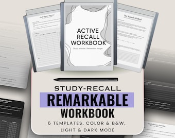 Designed for Remarkable Active Recall Workbook | Study Templates Bundle (PDF)