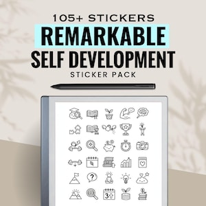 Remarkable Self Development Stickers Bundle | e-ink Tablet Productivity Kit