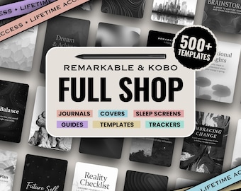 reMarksy Full Shop Lifetime Access | All Templates, Sleep Screens, Covers and Planners