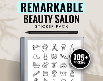 Beauty Salon Digital Stickers Kit for Remarkable e-ink Tablet | Note Planner Bundle