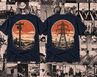 Vintage Lineman Shirt | Utility Pole or Transmission Tower Tee | BucKIDtruck Co. | Powerline Worker Shirt
