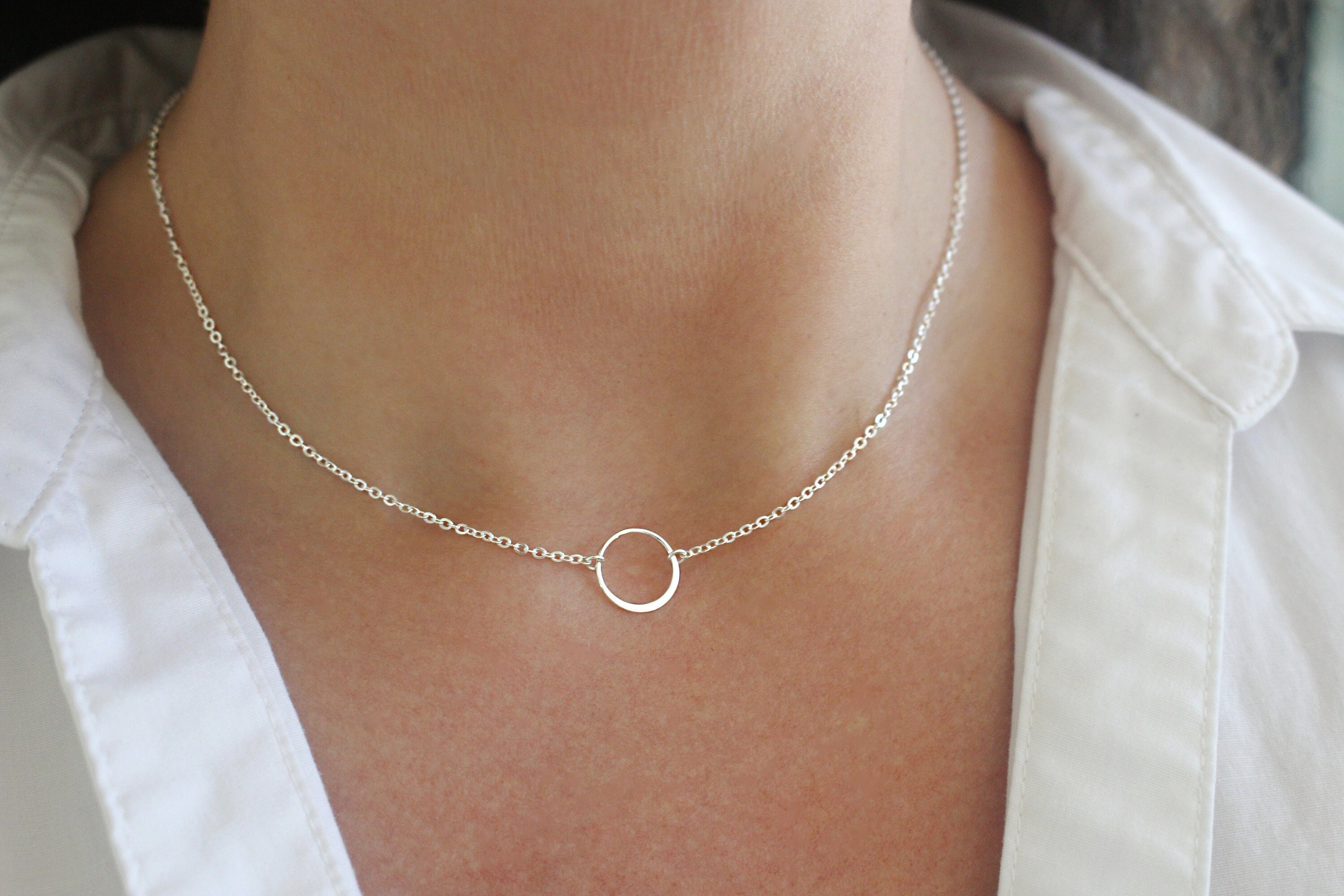 Sterling silver circle necklace Sterling silver circle necklace