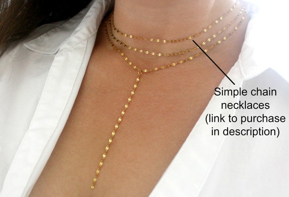 Schimmernde Gold Edelstahl Lariat 