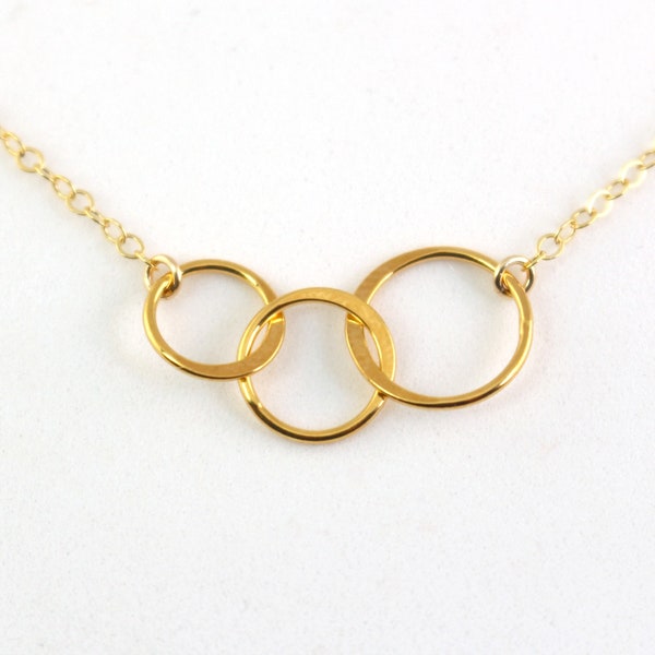 Three Ring Necklace Etsy