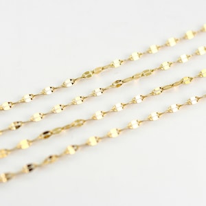 Shimmering Gold Stainless Steel Necklace, Gold Choker Necklace, Gold Bar Necklace, Simple Gold Lace Chain Necklace, Gold Necklace For Women image 4