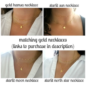 Starlit Gold Choker Necklace, Dainty Gold Bar Necklace, Gold Chain Necklace, Simple Gold Necklace For Women, Layered Gold Bar Chain Necklace image 5