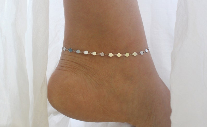 Flashing Stainless Steel Disc Anklet Stainless Steel Anklet image 1