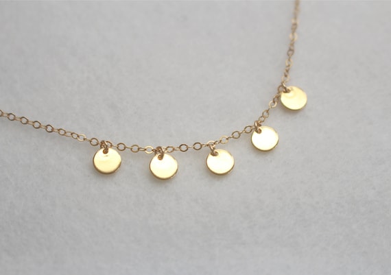 Dainty disc necklace sale